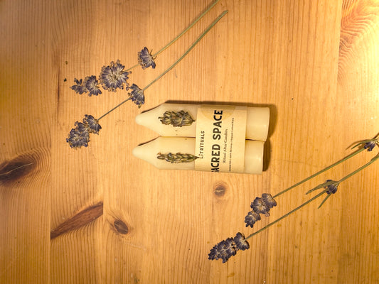 Small 'Sacred Space' altar candles