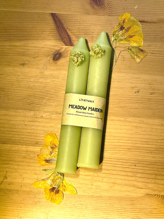 Large 'Meadow Maiden' altar candles