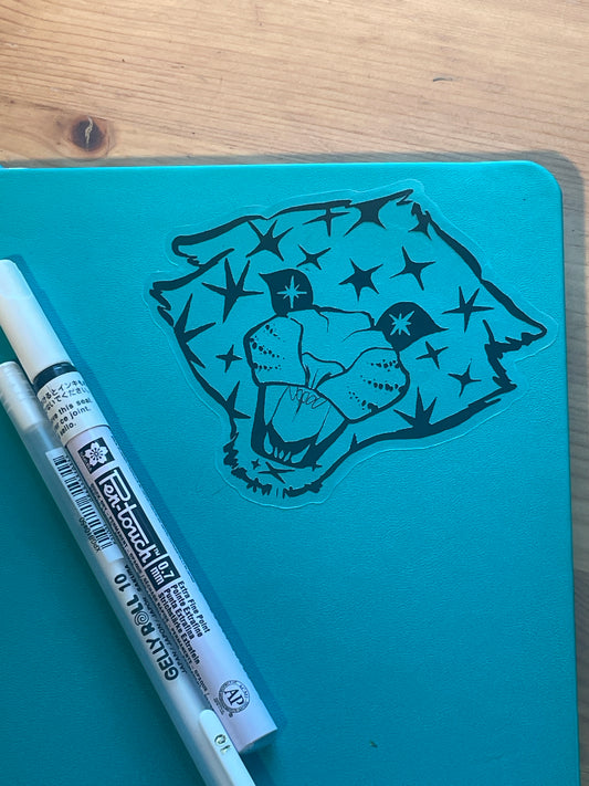'Starcat' clear sticker