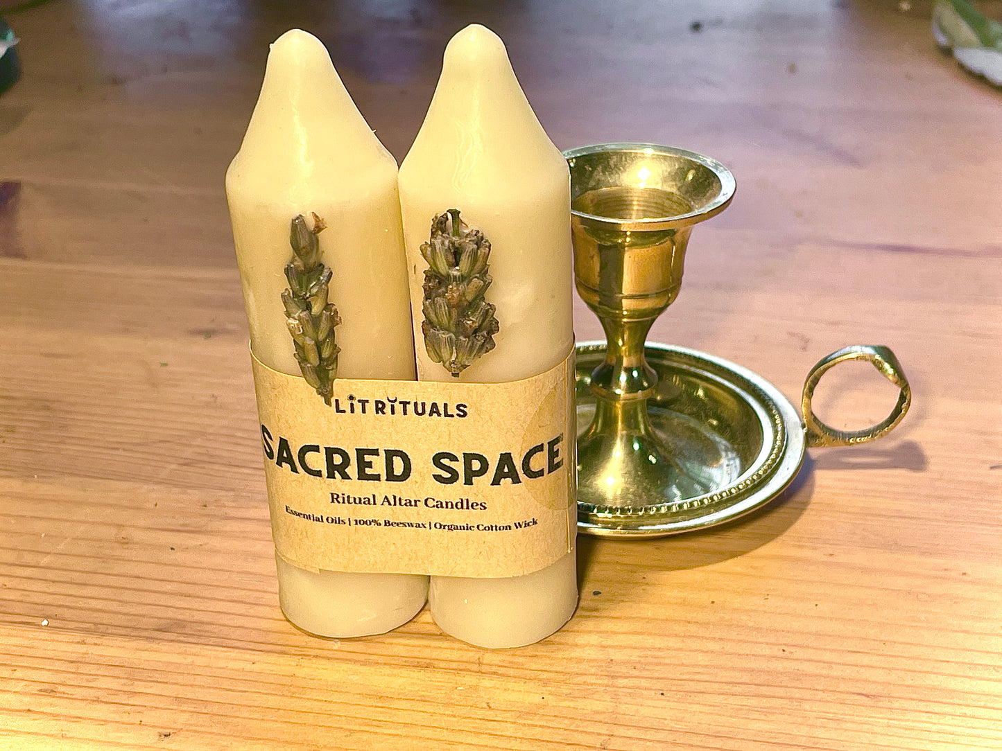 Small 'Sacred Space' altar candles