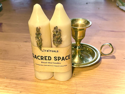 Small 'Sacred Space' altar candles