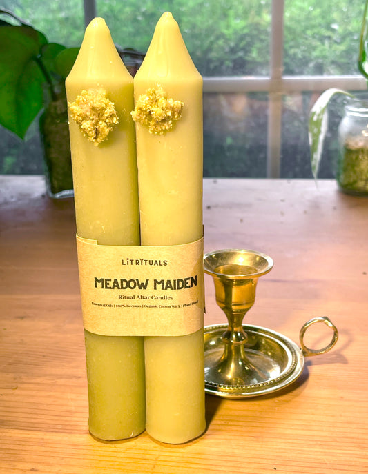 Large 'Meadow Maiden' altar candles